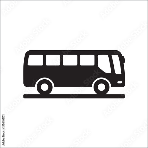 Tour Bus Silhouette Icon for Guided Tours