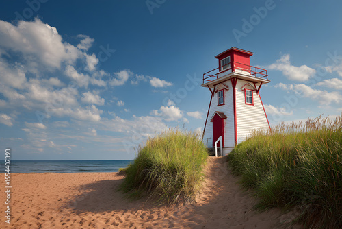 Covehead Harbour Lighthouse in York, Prince Edward Island National Park, Canada