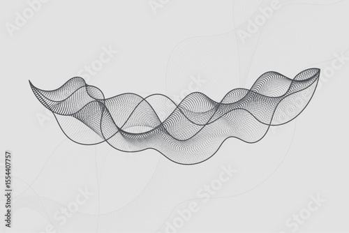 Elegant digital wave art with fine lines and depth for modern tech and abstract visual projects