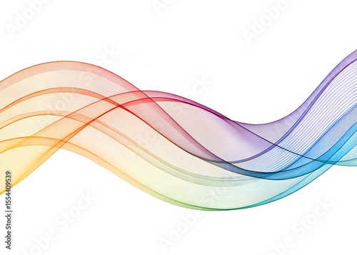 Abstract Wavy Lines in Gradient Colors