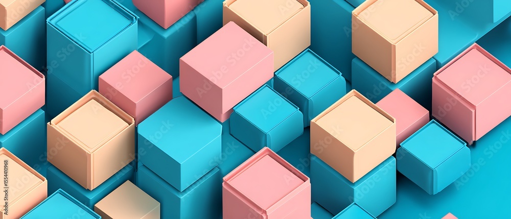 Fototapeta premium Arrangement of colorful boxes abstract composition