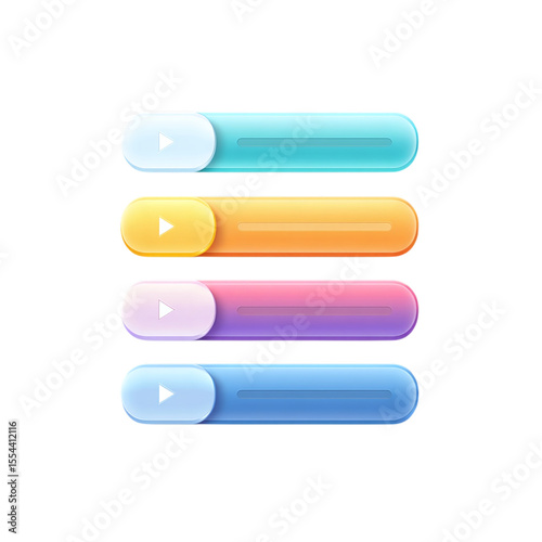 Drop down menu selector field with arrow simple flat colorful UI design isolated on transparent background