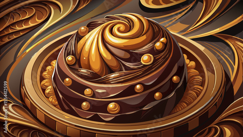 chocolate, dark chocolate, cocoa, dessert, sweet, gourmet, luxury, swirl, semi-realistic, soft lighting, melted, marble, food, tasty, elegant, sugar, rich, snack, background, realistic, close-up, deta