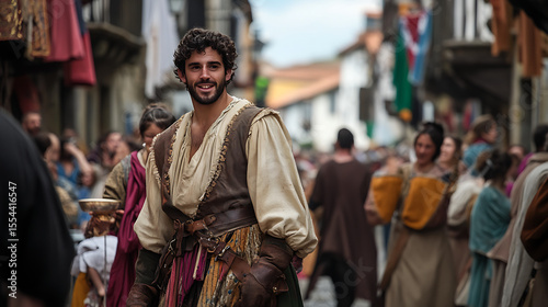 In the heart of Pontevedra, the Feira Franca Medieval opens with a grand procession of costumed townsfolk waving banners and singing in Galician.