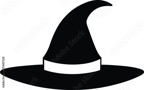 Halloween hat silhouette, Black Witch Hat Silhouette Illustration, Halloween icon