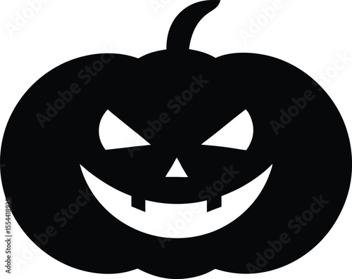  Halloween pumpkin silhouette collection. Vector illustration isolated on a white background