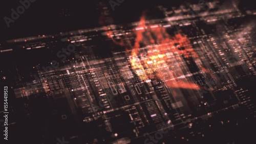 Abstract particle motion with vibrant colors, digital flowing particles, VR, futuristic sci-fi, tech innovation, and immersive cyber space background