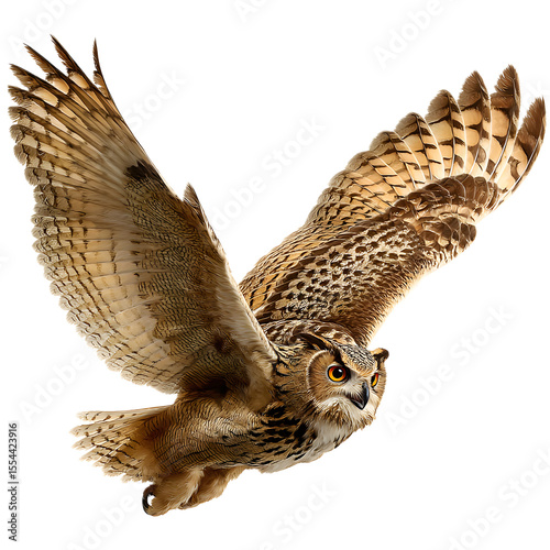 A majestic owl taking flight in an attacking pose showcasing its powerful wings sharp talons and fierce predatory instincts