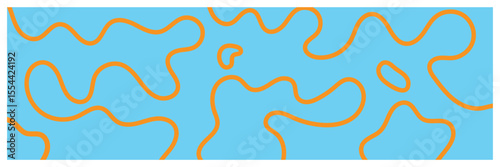 Set of color abstract banner with curvy line and motivational phrase. Background with scribble squiggle. Wave line art . Vector Illustration . 