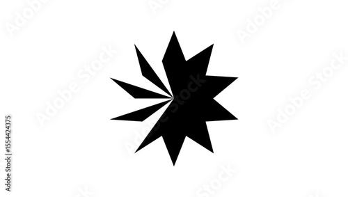 ten pointed star symbol, black isolated silhouette