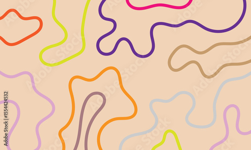 Set of color abstract banner with curvy line and motivational phrase. Background with scribble squiggle. Wave line art . Vector Illustration . 