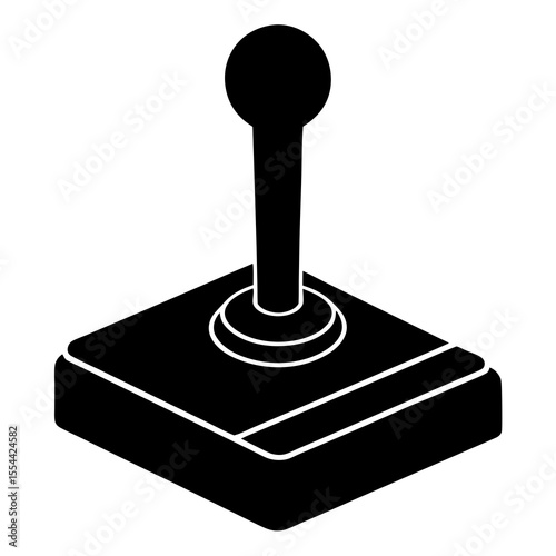 retro joystick on white background