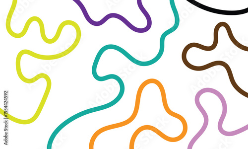 Set of color abstract banner with curvy line and motivational phrase. Background with scribble squiggle. Wave line art . Vector Illustration . 
