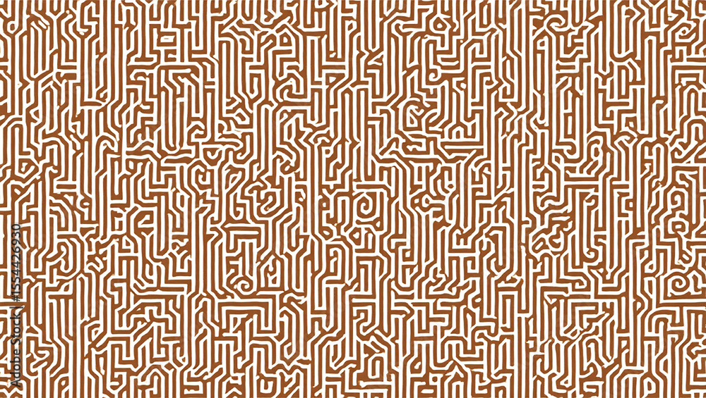 Fototapeta premium Abstract Brown and White Intertwined Lines Pattern Complex Geometric Design