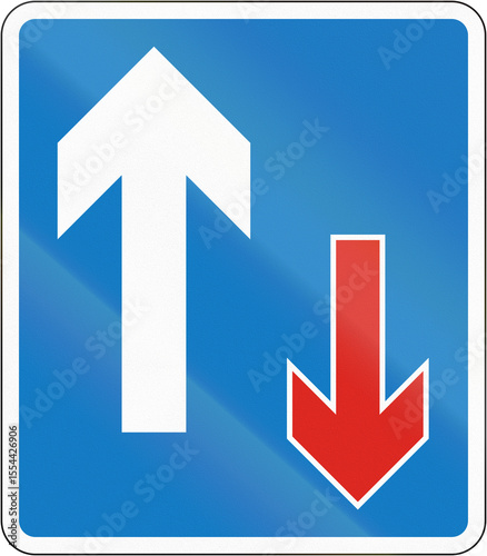 Free Download Information road sign in Uganda - Priority over oncoming traffic - GFXLoad