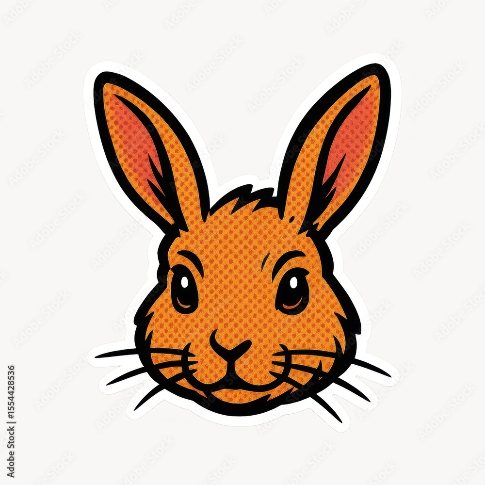 Fototapeta premium Cartoon rabbit head illustration.