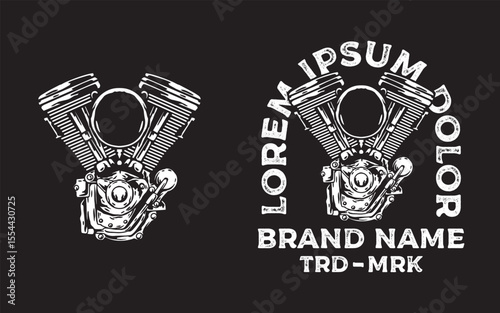 Vector V twin engine t shirt design
