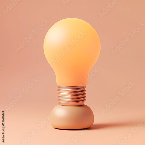 Stylish light bulb on neutral background