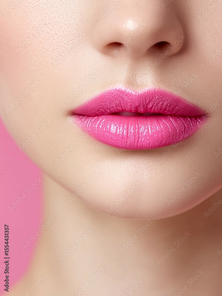 Fototapeta premium young women natural pink lips