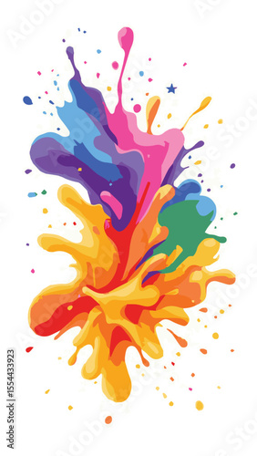 colorful paint splashes