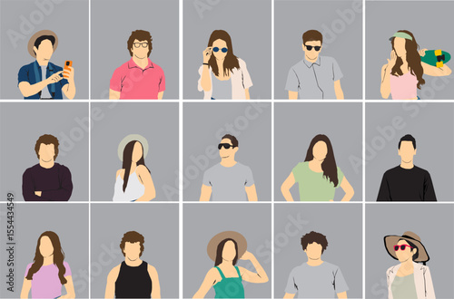 people in summer cloths half isolated