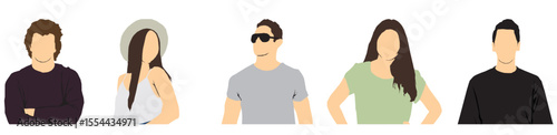 people in summer cloths half  isolated collection