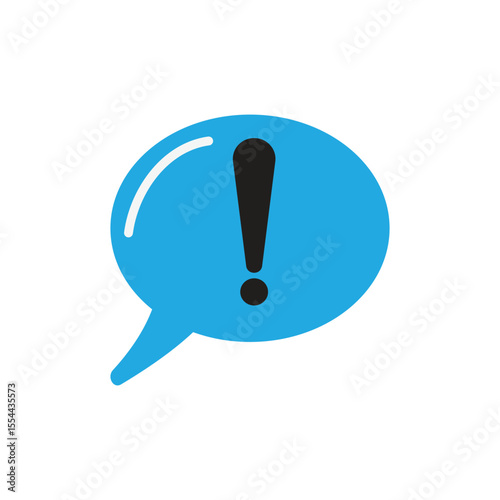 bubble chat and exclamation mark icon illustration 