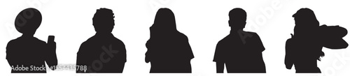 people in summer cloths silhouette