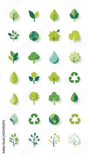 set of ecology icons