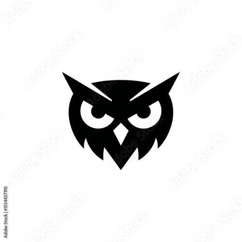 Animal logo design featuring an abstract owl head in monoline style.