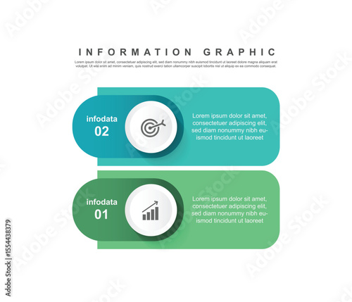 infographic 2 step or option with modern design layout. paper and circle. can be used for business and marketing