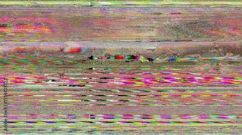 VHS Abstract Background. Glitch Lines Noise Overlay Texture