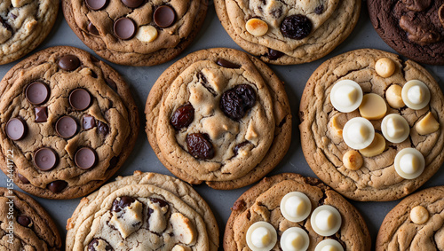 Warm, freshly baked cookies enticing with various toppings create a tempting display