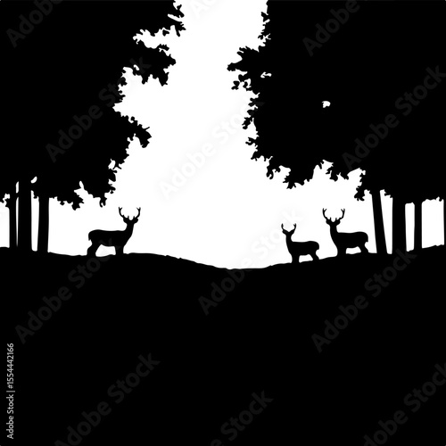 silhouettes of animals in park