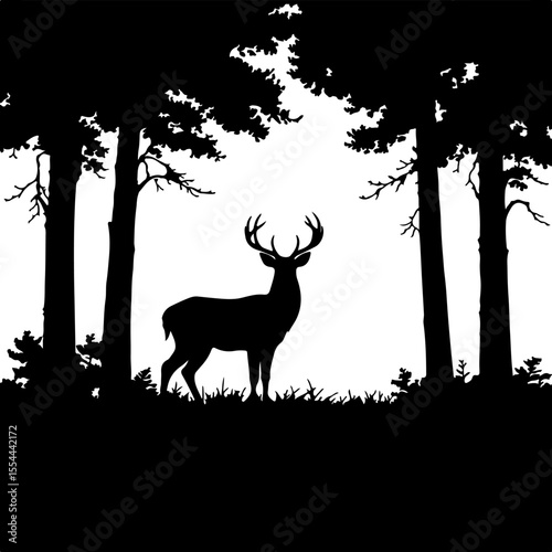 silhouette of deer