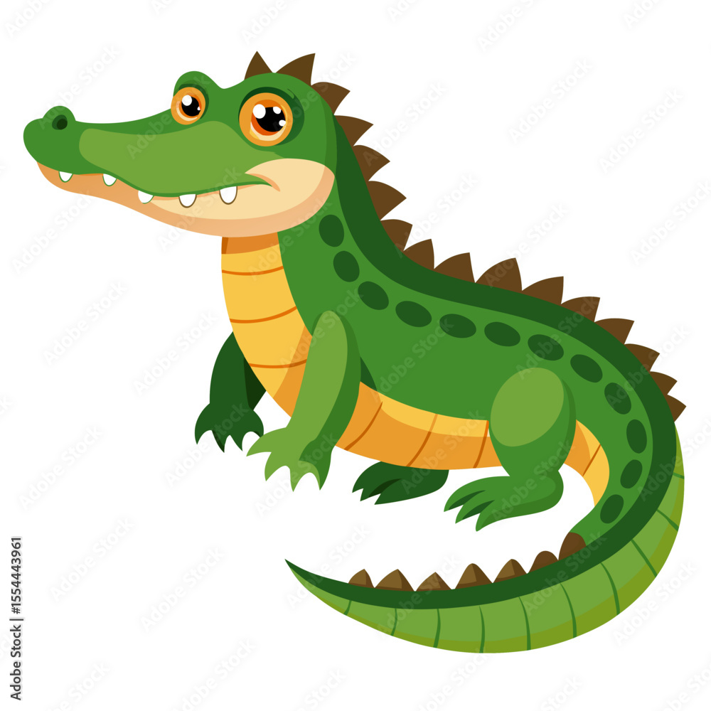 Fototapeta premium Friendly Cartoon Crocodile Illustration for Kids