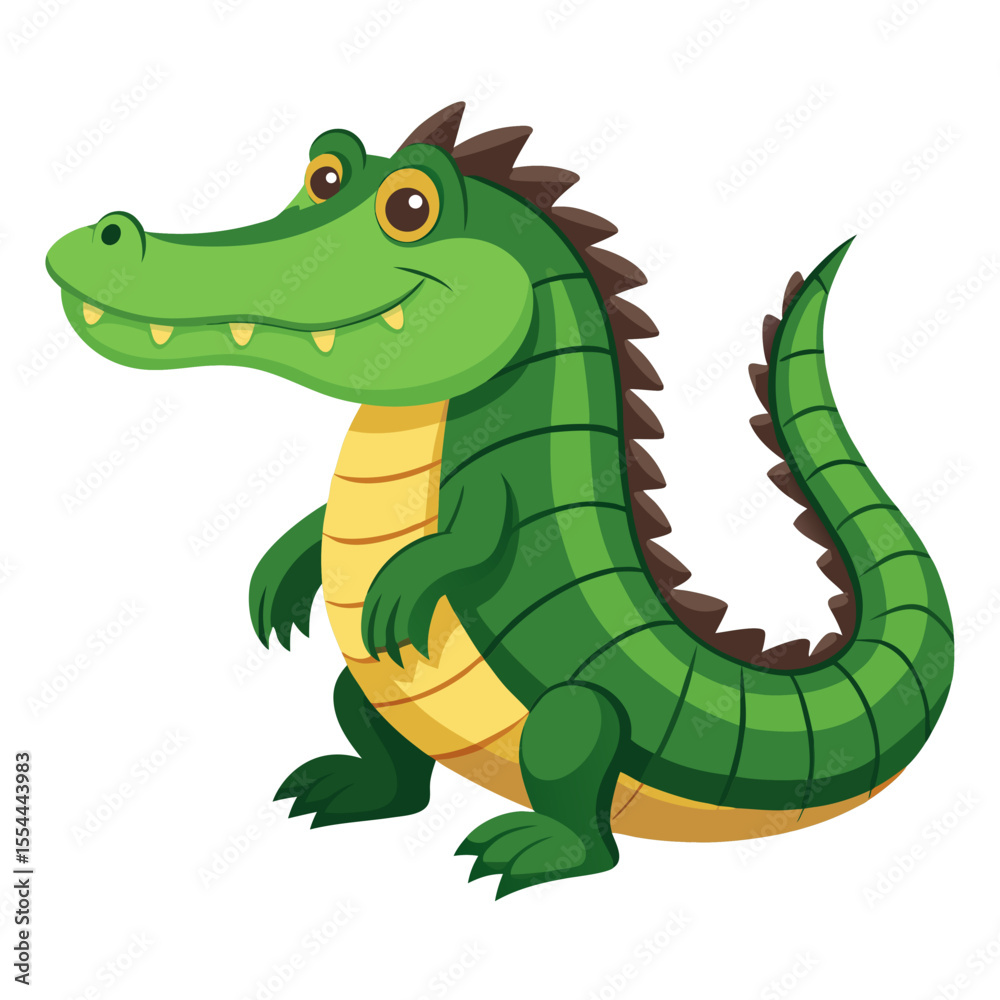 Fototapeta premium Friendly Cartoon Crocodile Illustration for Kids