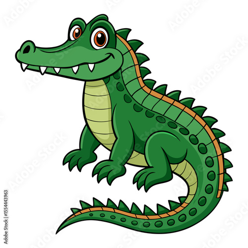 Friendly Cartoon Crocodile Illustration for Kids
