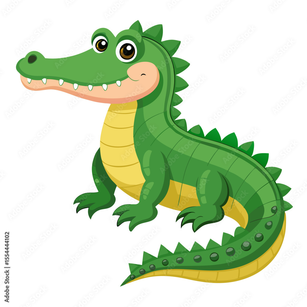 Naklejka premium Friendly Cartoon Crocodile Illustration for Kids
