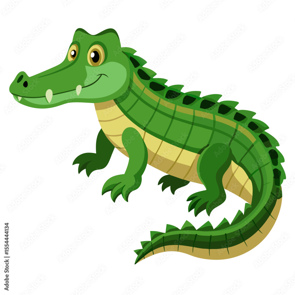 Naklejka premium Friendly Cartoon Crocodile Illustration for Kids