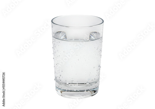 Frosted Glass Tumbler: Elegant Drinkware, Crystal Texture, White Background