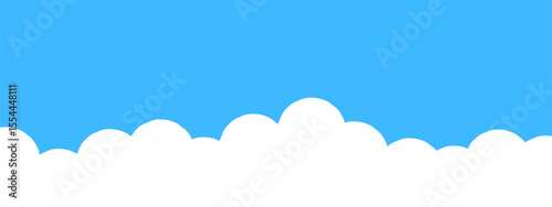 Simple cloud banner, border, divider shape vector illustration