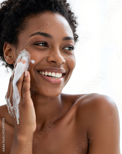 primo piano giovane donna che si prende cura del proprio viso