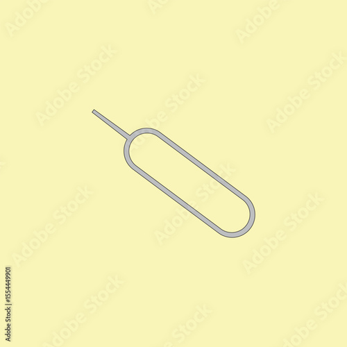 Sim card eject pin vector illustration. Removal needle pin