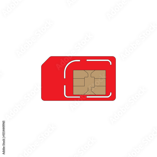 Sim card mobile phone chip vector illustration on white background