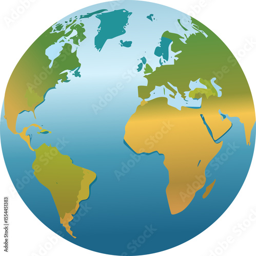 earth globe on white background