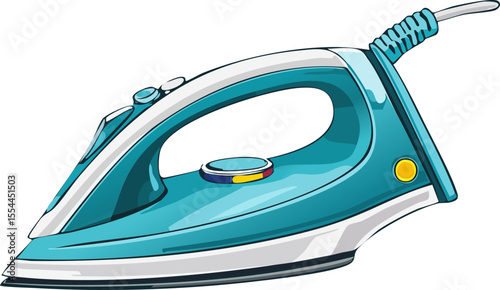 steam iron on ironing board
