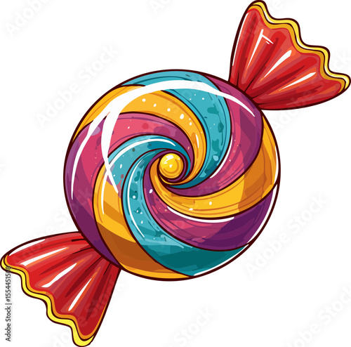 colorful lollipop isolated on white