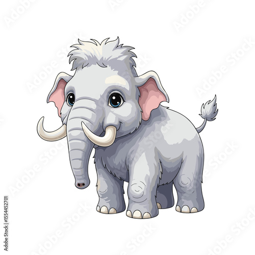 baby mammoth vector illustration on white background
