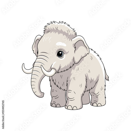 baby mammoth vector illustration on white background